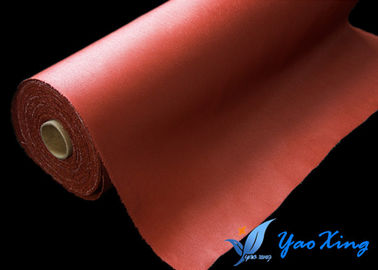 La goma de silicona incombustible y de Waterprof cubrió la tela de la fibra de vidrio en color rojo