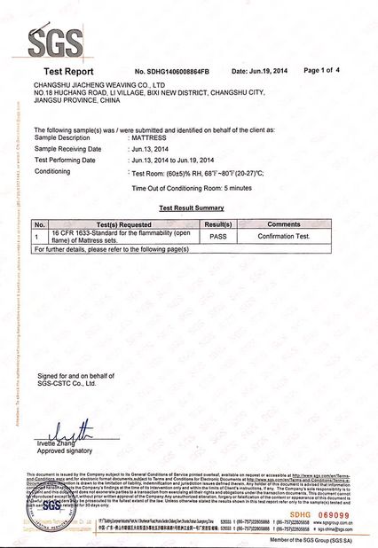 China Changshu Yaoxing Fiberglass Insulation Products Co., Ltd. Certificaciones