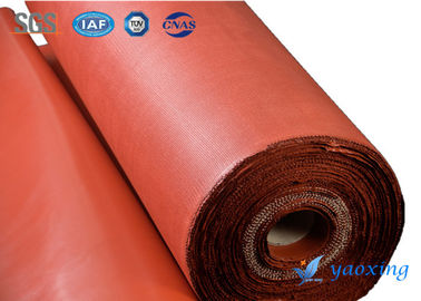 Paño revestido tejido tela cruzada incombustible de la fibra de vidrio del silicón de 0.42m m